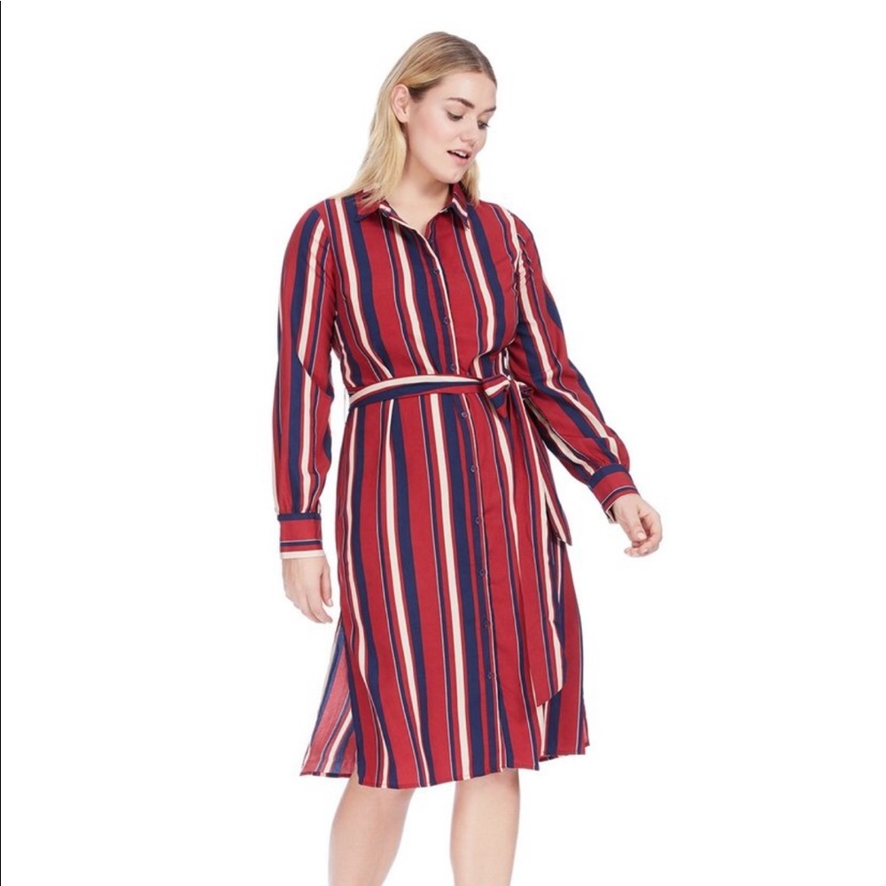 Multi Stripe Shirt Dress